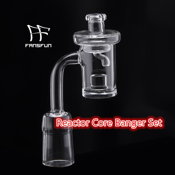 Set 25mm Thick Bottom Reactor Core Quartz Banger + 35mm Carb Cap Terp Slurper Banger Domeless Nail For Dab Rigs 10mm14mm18mm