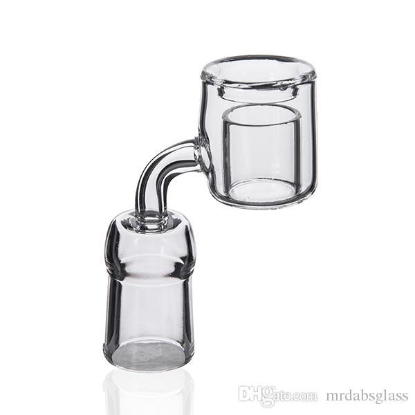 DHL 90 Degree XXL Quartz Thermal Banger Double Tube Quartz Thermal Banger Nail For Glass Bongs PukinBeagle thermal P Banger