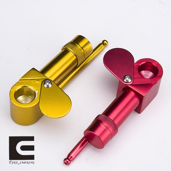 NEW Aluminum Metal Proto Smoking Pipe With Herb Hidden Bowl & Sliding Cap Portable Tobacco Mini Pipe