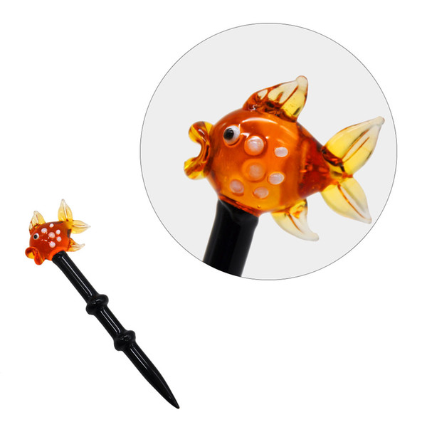 Premium Glass Dabbler 5.43 Inch Wax Dab Tool Fish shape Colorful Thick Pyrex Dabber Tools Quartz Banger Nails Dab Rigs Wholesale