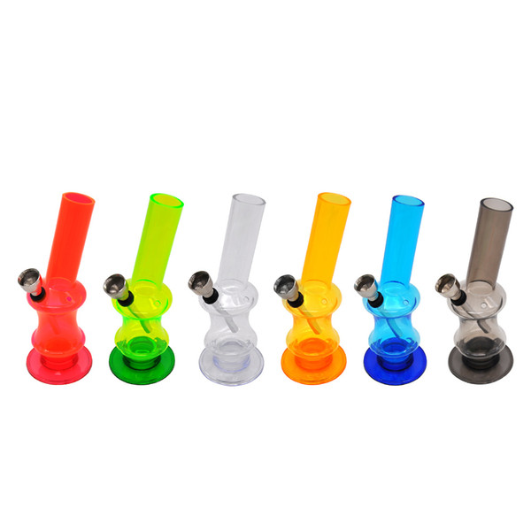 New Colorful Tobacco Acrylic Plastic Bong Plastic Herb Grinder 146MM Glass Water Bong Pipe Filter Acrylic Wax Oil Dab Rig Smoking Water Pipe