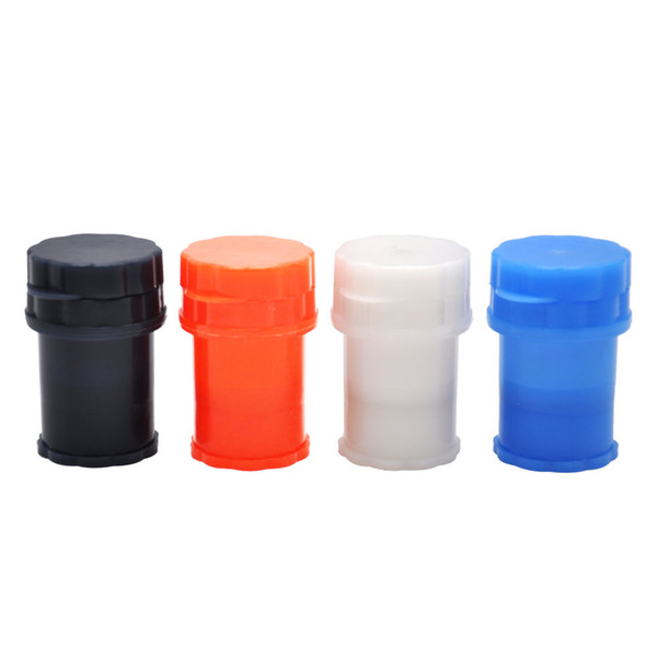 Med Container 4-Piece Plastic Grinder Secure Twist Lock System Herb Grinders Secure Twist Lock System Tobacco Smoking Herb Hand Muller