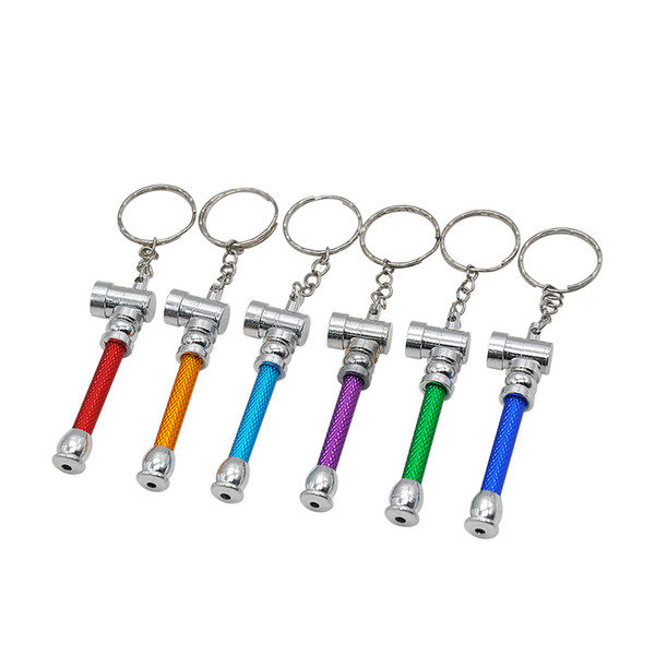 multi-color portable funny key ring smoking pipe ,shisha hookah grinder gift rolling machine Free shipping Mr.bruce