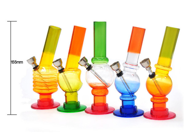 Acrylic Colourful lines on Sheesha waterpipe Bong 15CM-16CM random colours available by ACRYLIC WATERPIPE