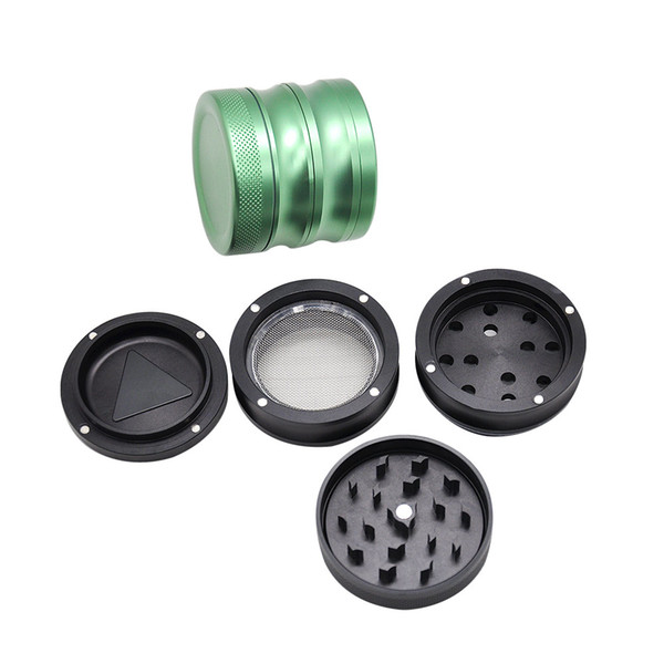 Aluminum Alloy Herb Grinder with Pollen Catcher 56MM 4 Piece Metal Smoking Grinders Tobacco Hand Muller Crusher For Smoke Glass Water Pipes