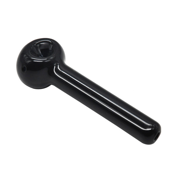 New Arrive 110MM Black Glass Smoking Pipes Glass Handle Spoon Pipe Oil Burner Glass Oil Rigs Pipe Bongs Tobacco Water Pipes Bong