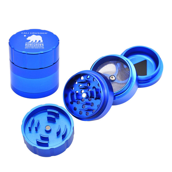 Bear Cali Crusher Homegrown 53MM CNC Aluminum Alloy Tobacco Herb Grinder Spice Crusher 4 Layers Metal Smoking Herb Grinder Hand Muller