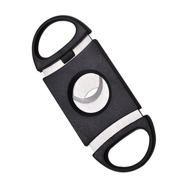 New Plastic Guillotine Double Blade Cigar Cutter Pocket Gadgets Max 50 Ring Stainless Steel Cuban Cigar Cutters Knife Scissor Clippers Pipes