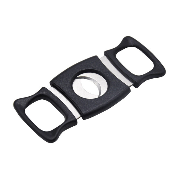 2019 New Plastic Guillotine Double Blade Cigar Cutter Pocket Gadgets Max 50 Ring Stainless Steel Cuban Cigar Cutters Knife Scissor Clippers