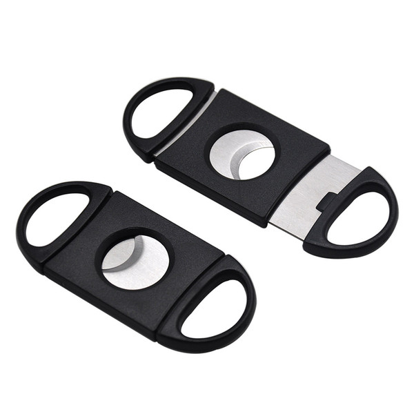 Premium Plastic Guillotine Double Blade Cigar Cutter Pocket Gadgets Max 50 Ring Stainless Steel Cuban Cigar Cutters Knife Scissor Clippers