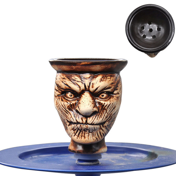 HONEYPUFF Six Holes Ceramic Shisha Hookah Bowl Charcoal Holder 68MM Narguile Kaloud Bowl Hookah Tobacco Head Sheesha Chicha Accessories