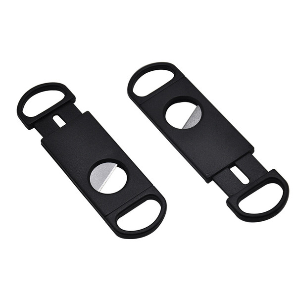 2019 Plastic Guillotine Double Blade Cigar Cutter Pocket Gadgets Max 50 Ring Stainless Steel Cuban Cigar Cutters Knife Scissor Clippers Pipe