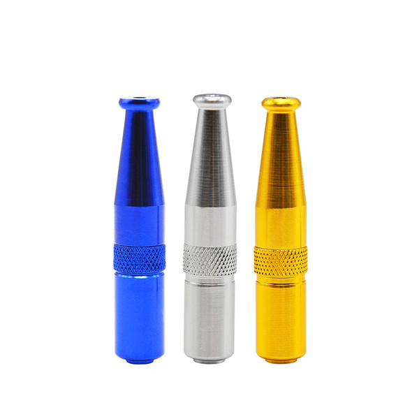 Metal Filter Pipe Smoking Pipes Torpedo Shape Pipes Aluminum Smoking Accessories Metal Filter Pipes Portable Funny Pipe