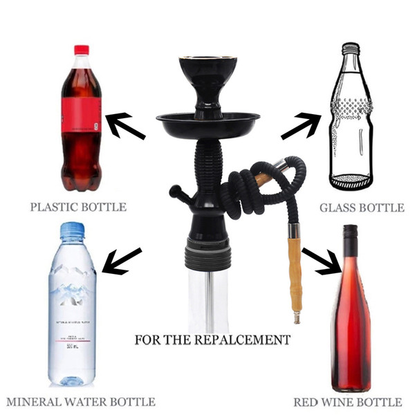 New Arrive Hookah Shisha Hose Stem Aluminum Metal Shisha Water Pipe for Wine Champagne Beer Glass Bottle Chicha Narguile Handle Accessories