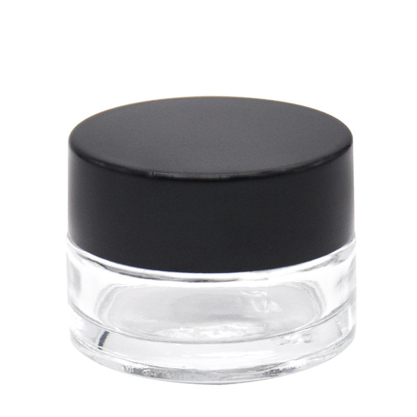 Transparent Glass Airtight Stash Jar Multi-Use Vacuum Seal Wax Oil Jar Tobacco Herb Storage Waterproof Container