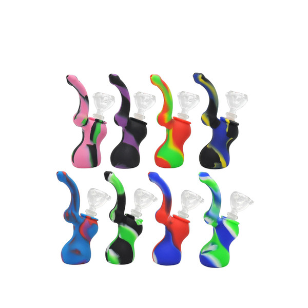 Creative Design Silicone Tobacco Smoking Pipes Height 135mm Water Silicone Hookah Bong Multi Colors Portable Shisha Hand Pipes