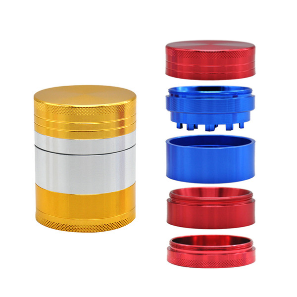 CNC Dia. 50MM 5Layers Aluminum Alloy Tobacco Crusher Herb Grinder Mills Big Volume hand miller Smoking Herb Grinder Storage Case