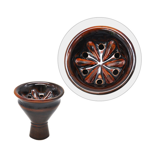 Handmade Vortex Ceramic Hookah Bowl Diameter 60 MM Six Hole Funnel Hookah Head Shisha Bowl Chicha Nargile Ceramic Bowl