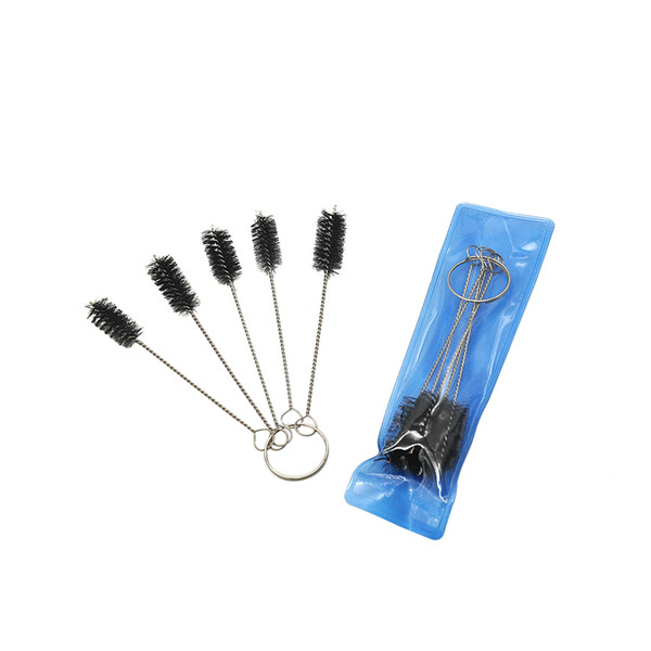 Small Brush Set Of 5 Mini Brush Kit Vaporizer Vape Pipe Hookah Tattoo Spray For Glass Bubbler Tobacco Smoking Pipe Shisha Hookah