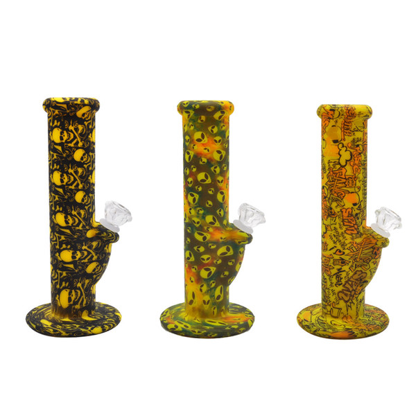 Big Volume High Quality Silicone water Pipes Glass Bong 6 designs Silicone Bongs Hookah Silicone Bong Smoking Herb