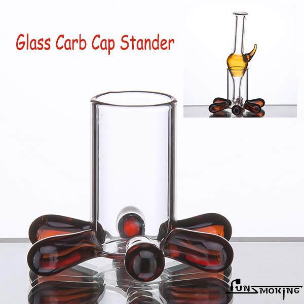 Glass stander for carb cap Universal Glass Carb Cap Dome for Quartz banger Nails glass water pipes dab oil rigs