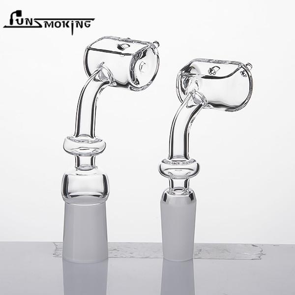 cTrough Banger Nail 45 Degree 100% Quartz Trough Bucket 10mm 14mm 18mm Female Male Domeless Bowl Nails Quave Club Dab Rig 369