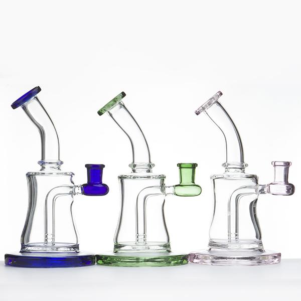 Glass Water Pipes with Quartz Banger Nail 14mm female joint Glass Bong Smoking Pipe Dab Oil Rigs small bubbler Hookahs beaker 965