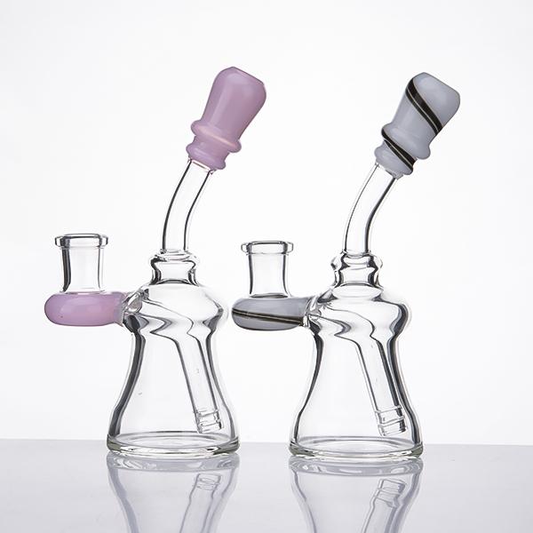 Glass Bubbler With American Color On Mouthpiece And Banger Hanger Water Pipes Mini Bubbler Glass Ash Catcher Percolator Beaker 001