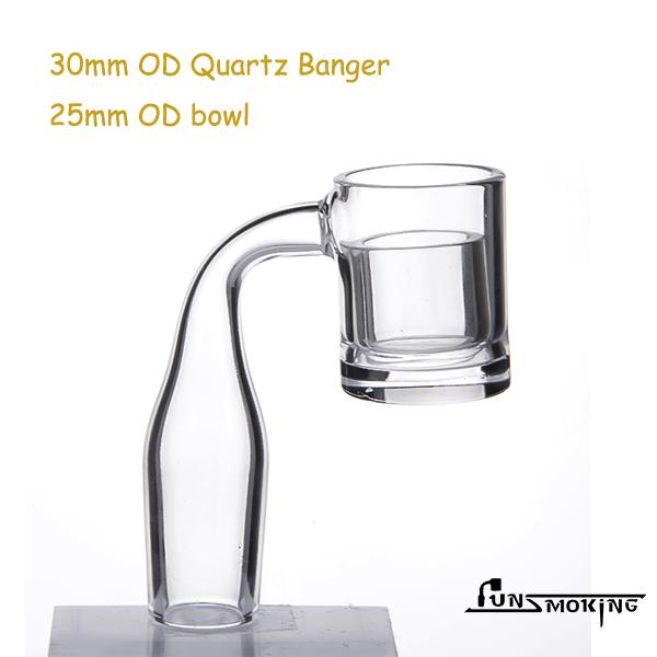 Flat Top Quartz Banger with a inner bowl Graile Nail with 5mm Thick Bottom 30mm OD for Glass Bong Water pipe dab rigs