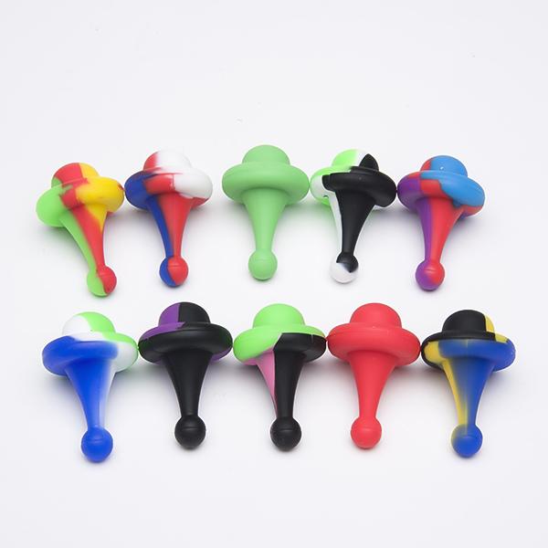 Universal Solid Colored Silicone UFO Carb Cap dome for glass water pipes, dab oil rigs, Quartz banger Nails 520