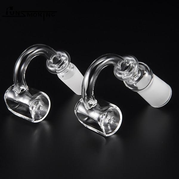 Trough Quartz Banger Nail Ring Frosted Joint Stand Bowl 10mm 14mm 18mm Female Male 90 Degree Domeless Nails Dab Rig 371