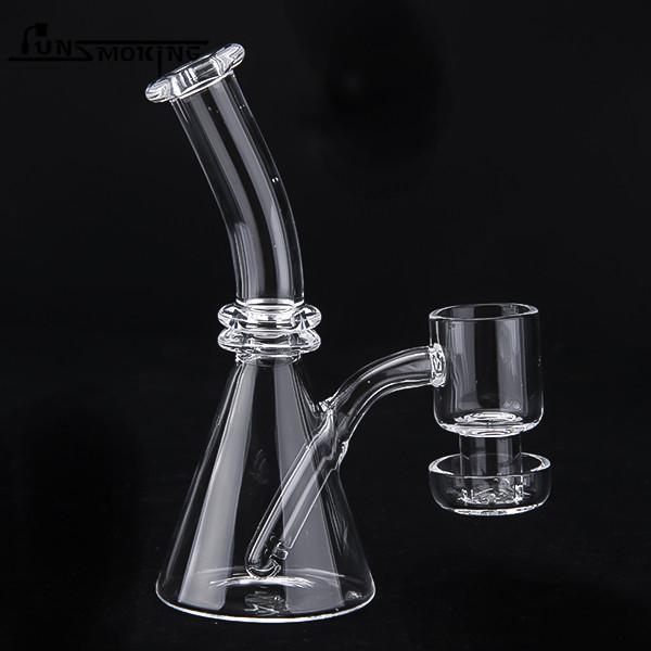 Terp Slurper Beaker Quartz Mini Bongs 5 Inches Terp Vacuum Bowl Banger Nails Individual Black Box Water Pipe Dab Rig Inline 642