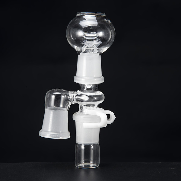 New Style Glass Reclaimer with Clip for Glass Bong Water Pipe 14mm 19mm male female 90 degree glass catcher adapter Oil Rigs 180