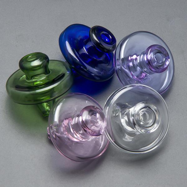 Colored Glass Bubble Carb Cap with a hole on top 34mm Dia Round ball dome for Quartz thermal banger 592