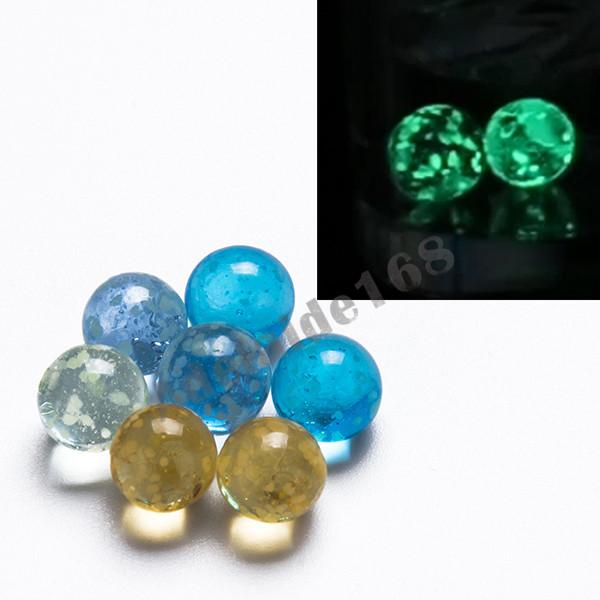 6mm Glass Terp Dab Pearls Insert Bead Luminous Glowing In Dark Blue Clear Orange For Flat Top Quartz Banger Nails Oil Rig 820