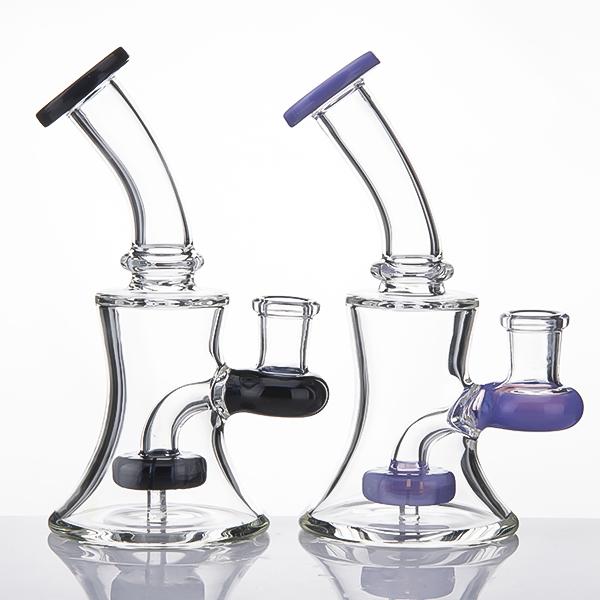 Mini Bubbler Glass Bongs Banger Hanger Nail Dab Rigs Oil Rig Beaker Glass Water Pipes with Water Filter Ash Catcher 688