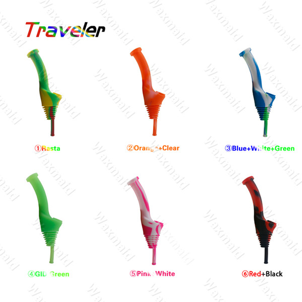 Glass Water Pipe Silicone Bong Waxmaid New Water Pipes Traveler With Bowl for Dry Herb Factory Price DHL Free Shipping