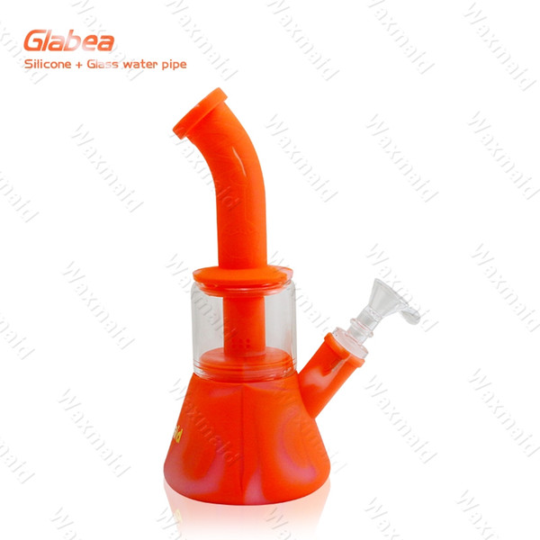 Glass Bong Silicone Bongs FDA Silicone Water bongs With 14mm Male joint Bongs 6 colors Factory price DHL Free Shipping