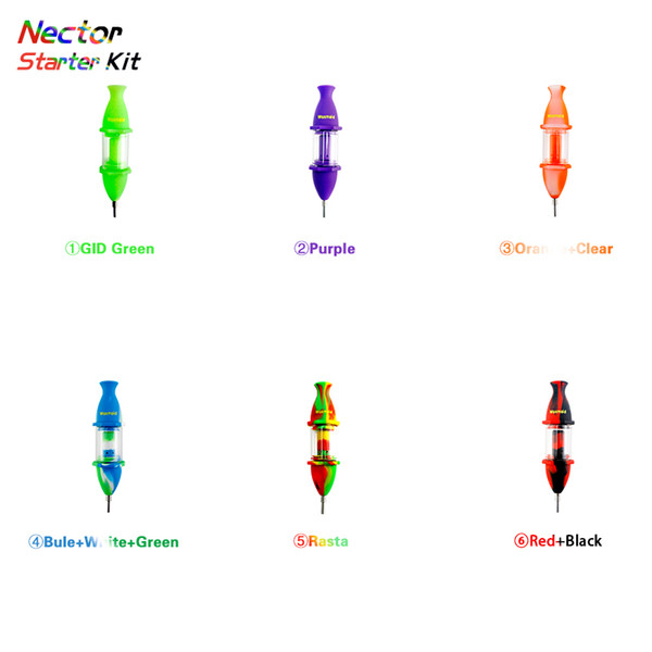 Bong Water Pipes Silicone Nectar Collector Oil Rig with Titanium Nail Multi Colors Water Bongs Factory Direct Price DHL Free Shipping