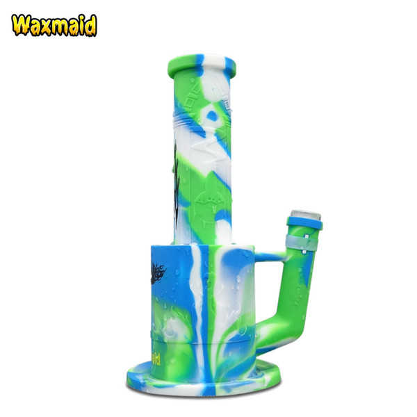 Bong Platinum Cured Silicone Smoke Bongs Waxmaid New Original Glass Bongs For Wax Come With Adapter & Bowl Factory Outlet DHL Free Shipping