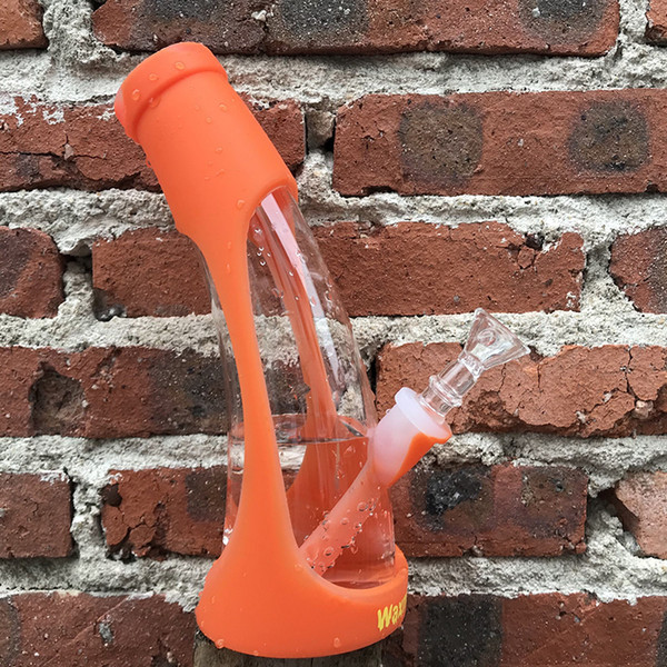 Glass Bong Silicone Bong Waxmaid New Beaker Bongs 6 colors For Choose With Bowl Factory Outlet DHL Free Shipping