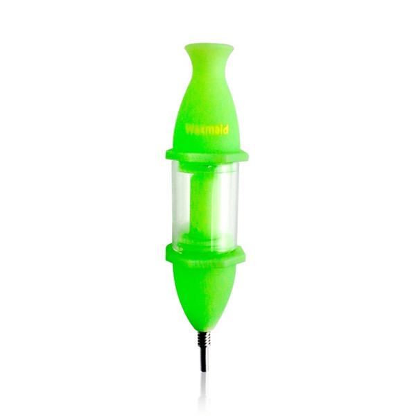 Glass Bong Silicone + glass Nectar Collector Dab Oil Burner with Titanium Nail Silicone Dab Rig Cheap Wholesale Price DHL Free Shipping