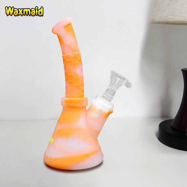 Bong Platinum Cured Silicone Water Pipe Waxmaid Hobee Hookah Bongs For Wax Come With 14mm Joint Adapter Free Shipping