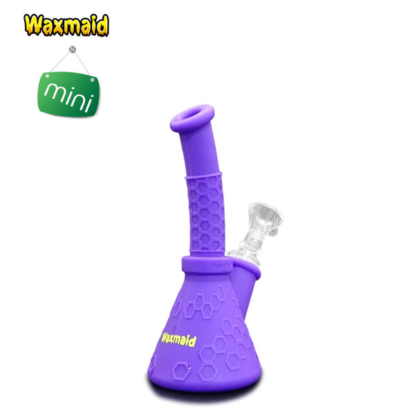 Bong Water Pipe Smoking Ash Catcher Cool Silicone Waters pipe 6 colors Hobee S With 14mm Joint Adapter and Bowl DHL Free Shipping