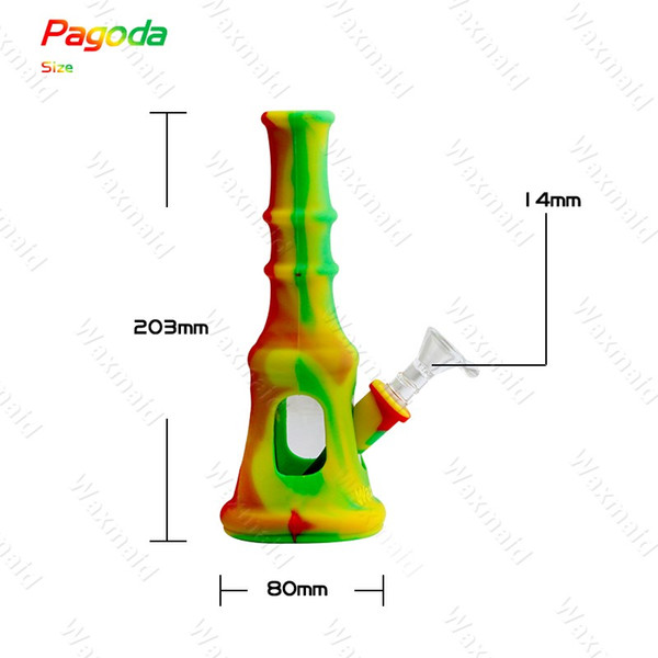 Glass Bong FDA Silicone Glass Oil Rig 9 inches Glass Bongs Factory Outlet Price Oil Rig With Bowl DHL Free Shipping