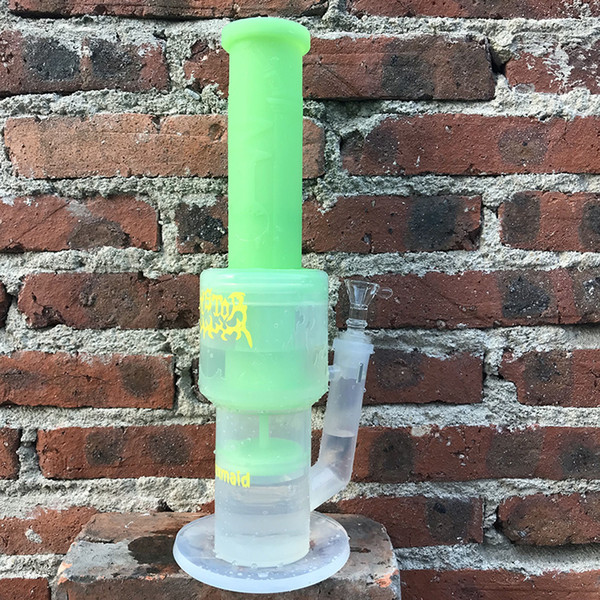 Bong Glass Silicone Water Pipes High End 2 Layer Percs Bongs 6 colors With Bowl Factory Price DHL Free Shipping