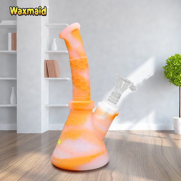 Bong Glass Dab Rig Silicone Beaker Bong Hobee s Hookah Bongs With 14mm Joint Adapter And Bowl Free Shipping