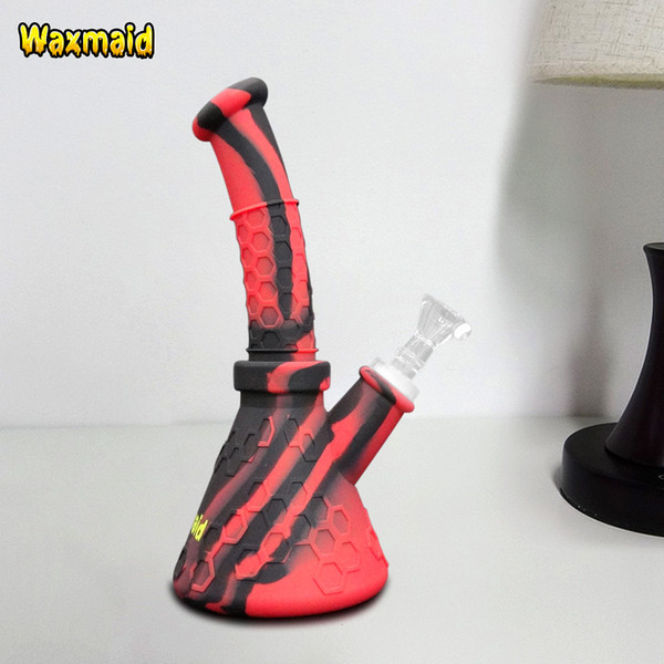 Bong Platinum Cured Silicone Bong Waxmaid Hobee S Hookah Bongs For Wax Come With 14mm Joint Adapter DHL Free Shipping