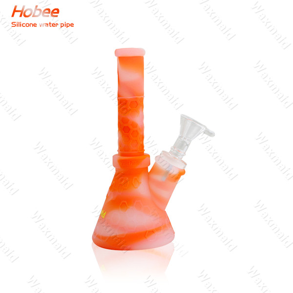 Bong Platinum Cured Silicone Ash Catcher Waxmaid New Original Beaker Bong For Wax Come With 14mm Joint Adapter Free Shipping