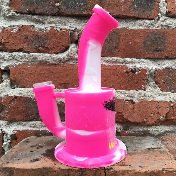 Bong Silicone Bong Glass Water Pipe Waxmaid 7 Inches Dab Rig 14mm joint male adapter and bowl Factory Outlet DHL Free Shipping